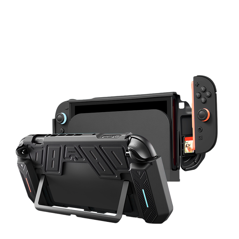 JEMDO Switch 2 Protective Case Integrated Handle Heightened Anti-Fall Hard Case Compatible with Dock Base Card Storage Game Accessories