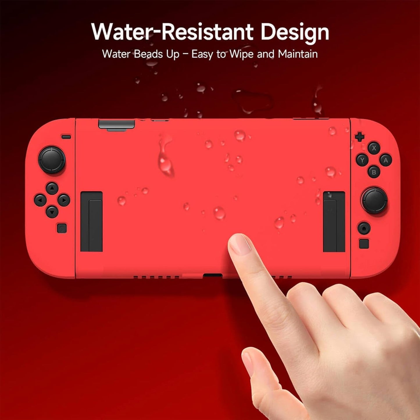 JEMDO Textured Grip Protective Case Compatible with Nintendo Switch 2 (2025) Only – Red Matte Shockproof TPU Shell with Anti-Slip Handles, Ergonomic & Comfort Slim Back Cover