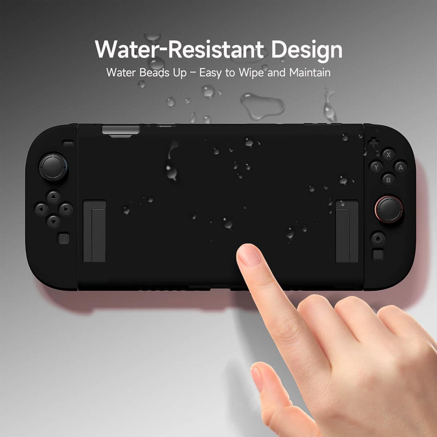 JEMDO Textured Grip Protective Case Compatible with Nintendo Switch 2 (2025) Only – Black Matte Shockproof TPU Shell with Anti-Slip Handles, Ergonomic & Comfort Slim Back Cover