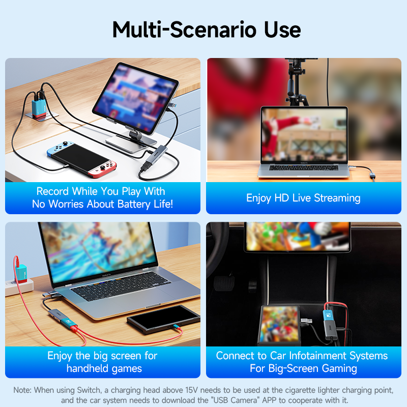 JEMDO Video Capture Card|With Charging Function