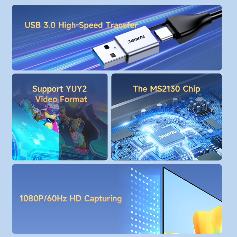 JEMDO Video Capture Card|With Charging Function