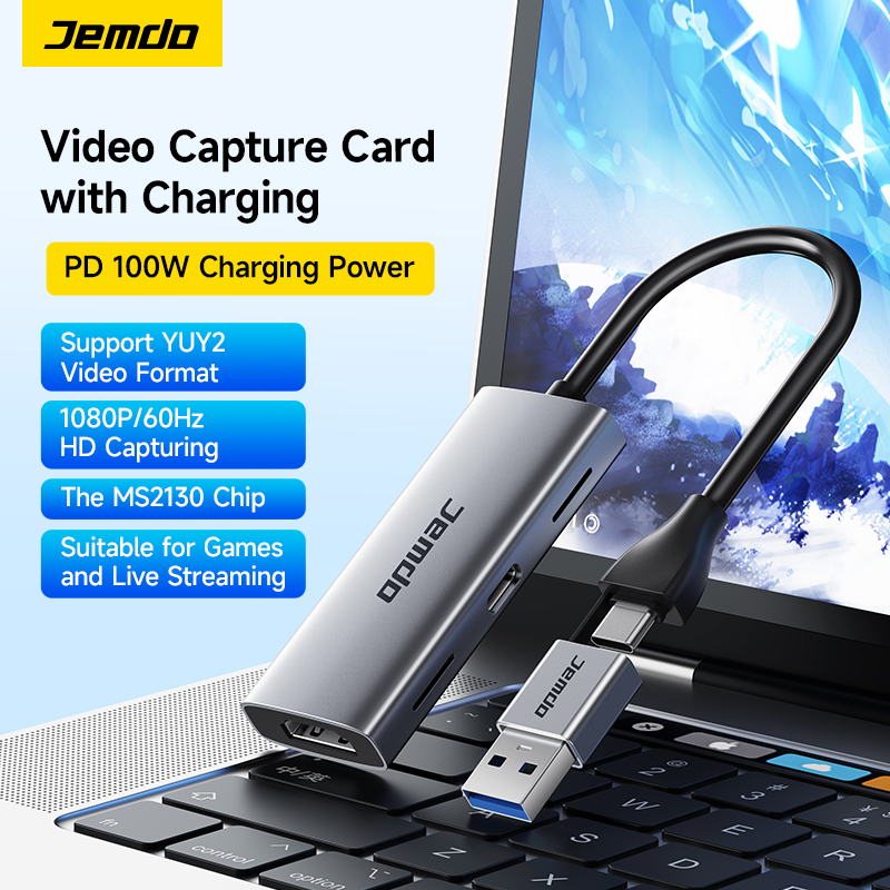 JEMDO Video Capture Card|With Charging Function