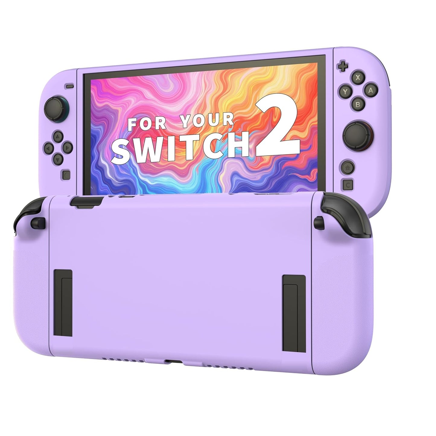 JEMDO Textured Grip Protective Case Compatible with Nintendo Switch 2 (2025) Only – Red Matte Shockproof TPU Shell with Anti-Slip Handles, Ergonomic & Comfort Slim Back Cover