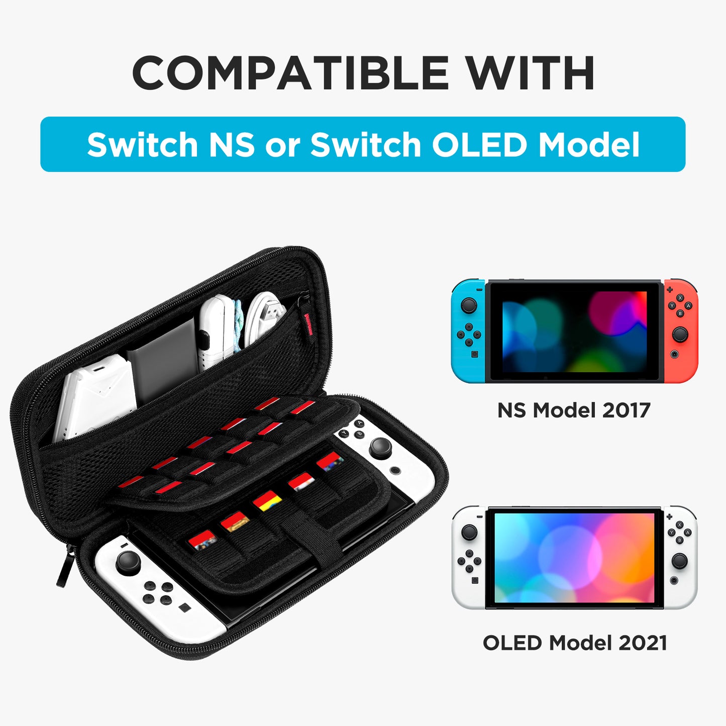 JEMDO Black Switch Carrying Case