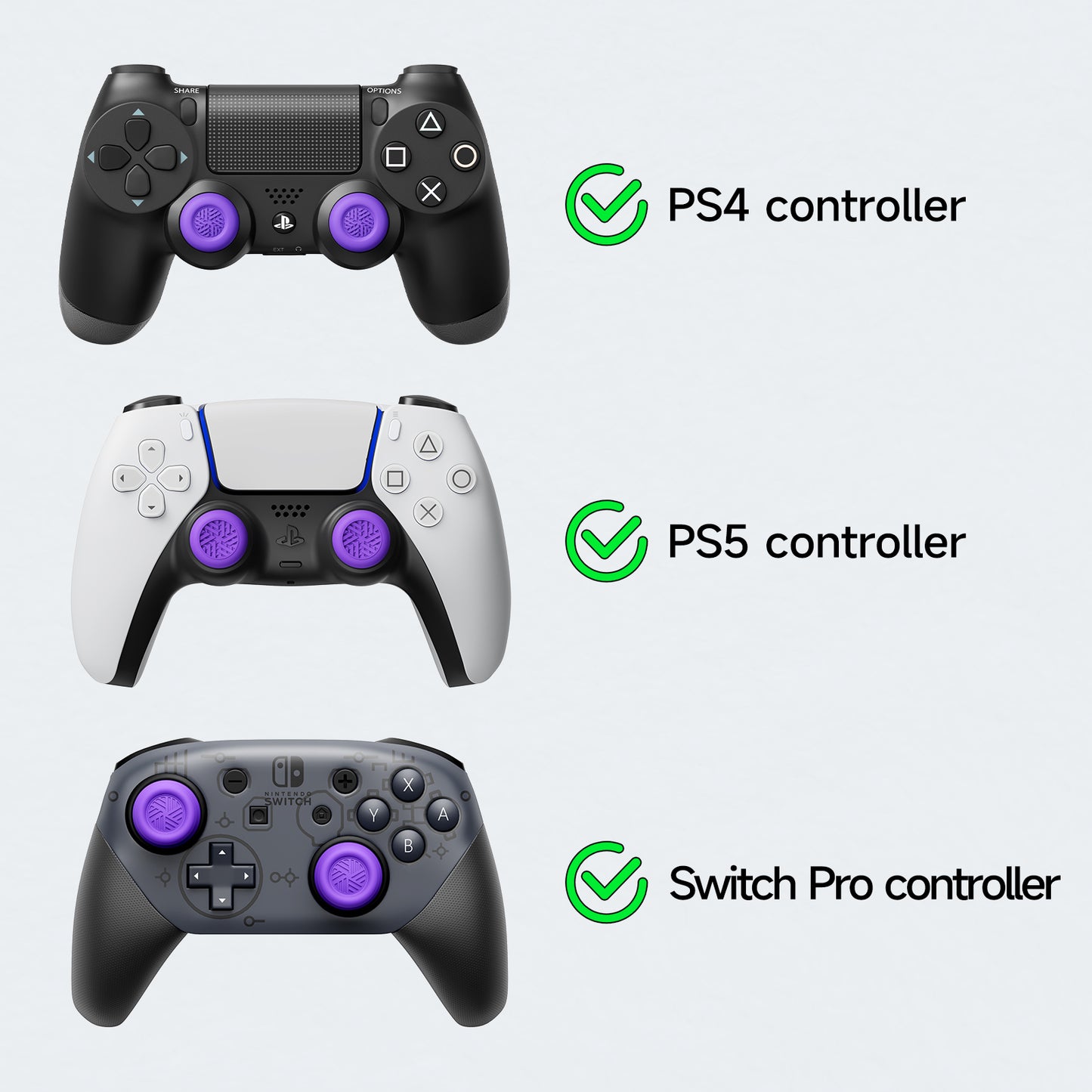 Juego de tapas de joystick para controlador PS5/PS4/Switch Pro de JEMDO (6 piezas)