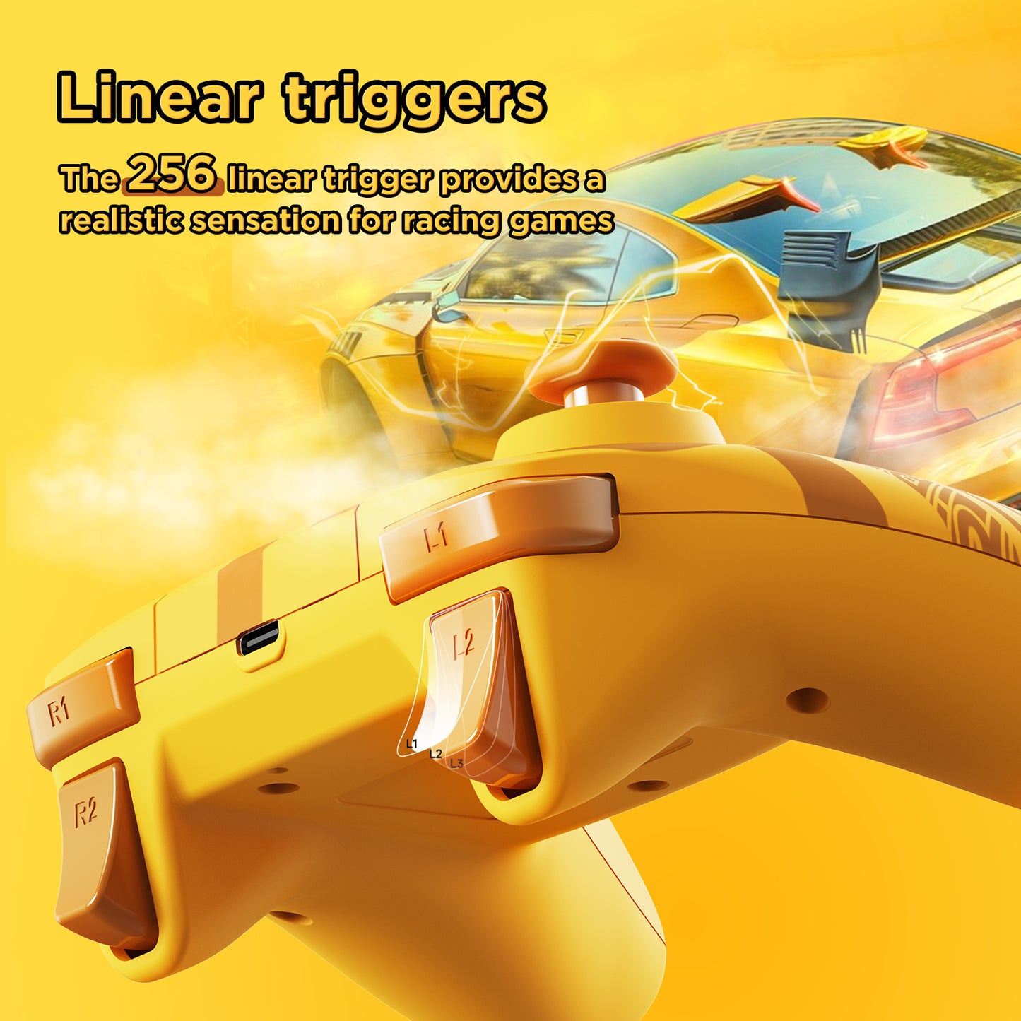 JEMDO Yellow Lightning Wireless Gaming Controller