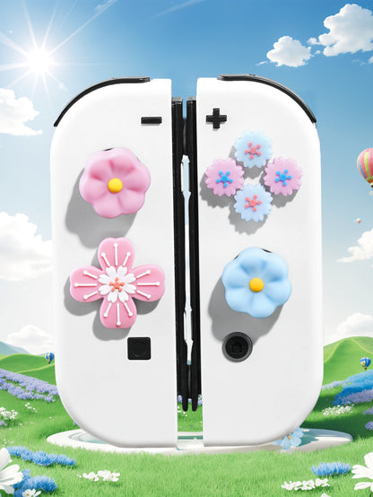 JEMDO Switch Thumb Grip Caps Cross Button Caps Set丨Flower