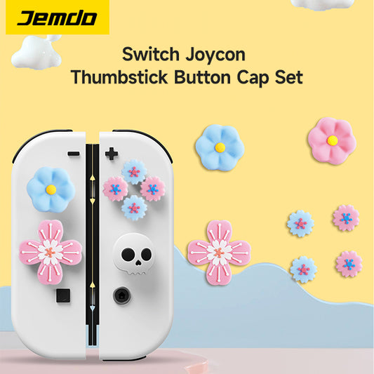 JEMDO Switch Thumb Grip Caps Cross Button Caps Set丨Flower