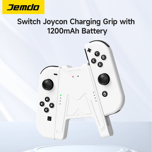 Empuñadura de carga para Joy-Con de JEMDO Switch con batería de 1200 mAh: solución de carga portátil compatible con el controlador Joy-Con de Nintendo Switch