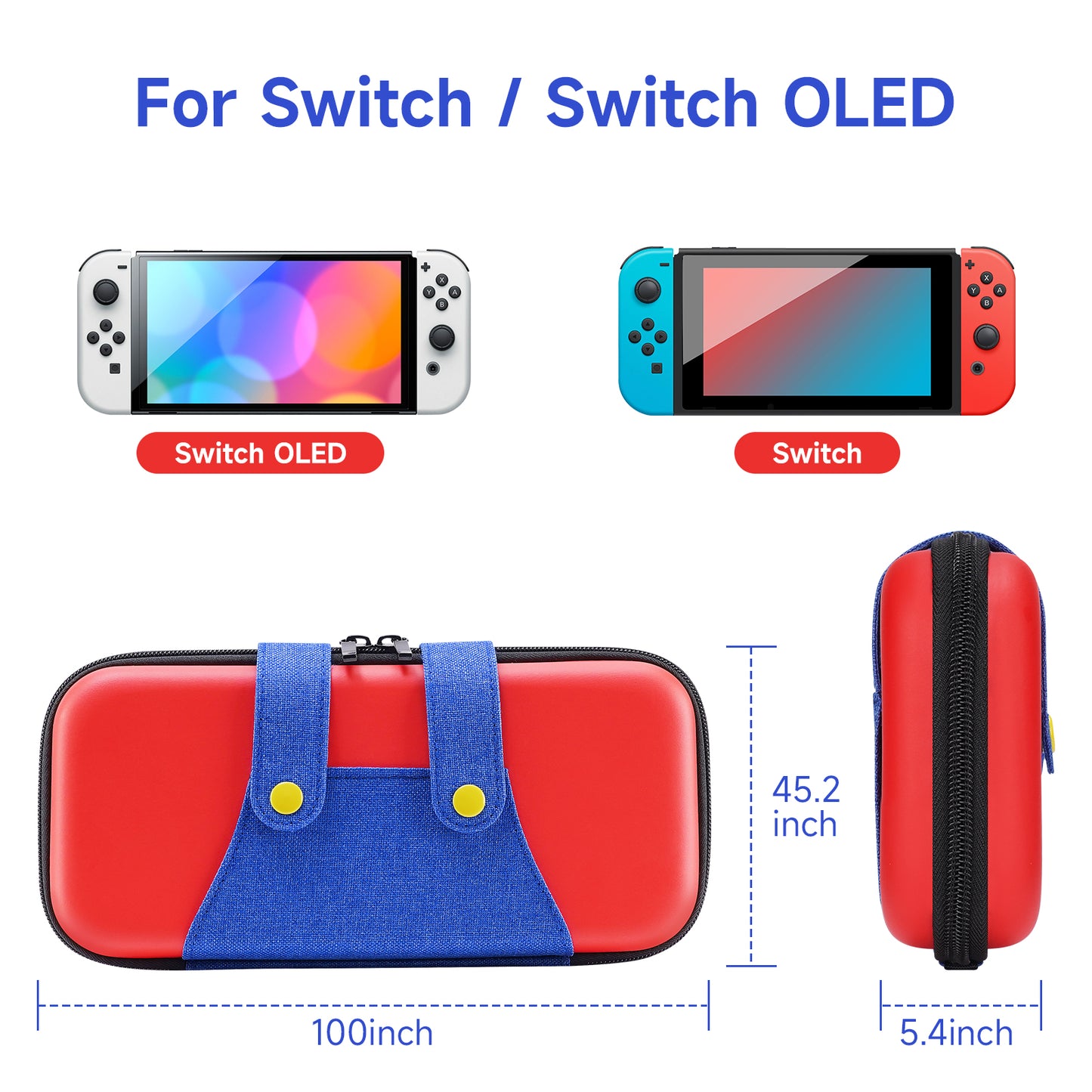 JEMDO Mario Overalls Switch Storage Bag for Switch NS/OLED