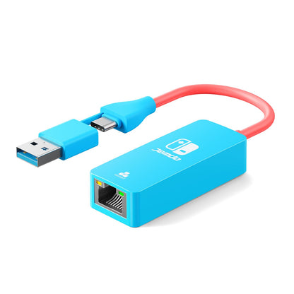 Adaptador USB a Ethernet JEMDO, adaptador Ethernet de 1000 Mbps con USB C/USB 3.0 2 en 1, adaptador de red LAN Gigabit RJ45, compatible con Nintendo Switch, computadora portátil, MacBook, Mac OS, Linux, Android, iOS y más