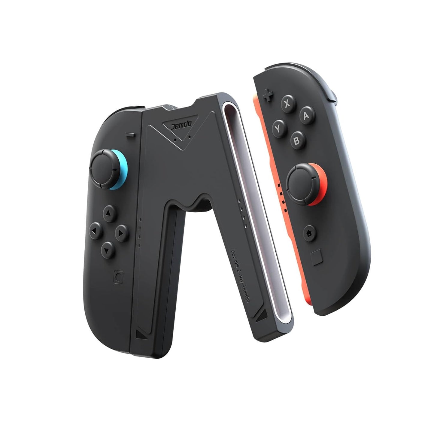 JEMDO Magnetic Joycon Charger Grip Compatible with Nintendo Switch 2 Only – LED Charging Grip for Switch 2 Joycon, USB-A to Type-C Charging Cable included - Blue