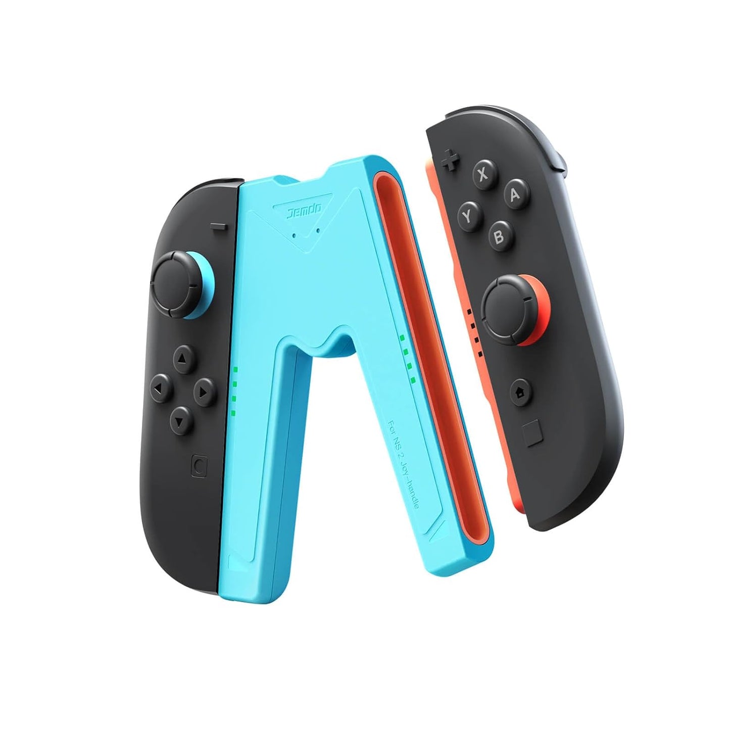 JEMDO Magnetic Joycon Charger Grip Compatible with Nintendo Switch 2 Only – LED Charging Grip for Switch 2 Joycon, USB-A to Type-C Charging Cable included - Blue