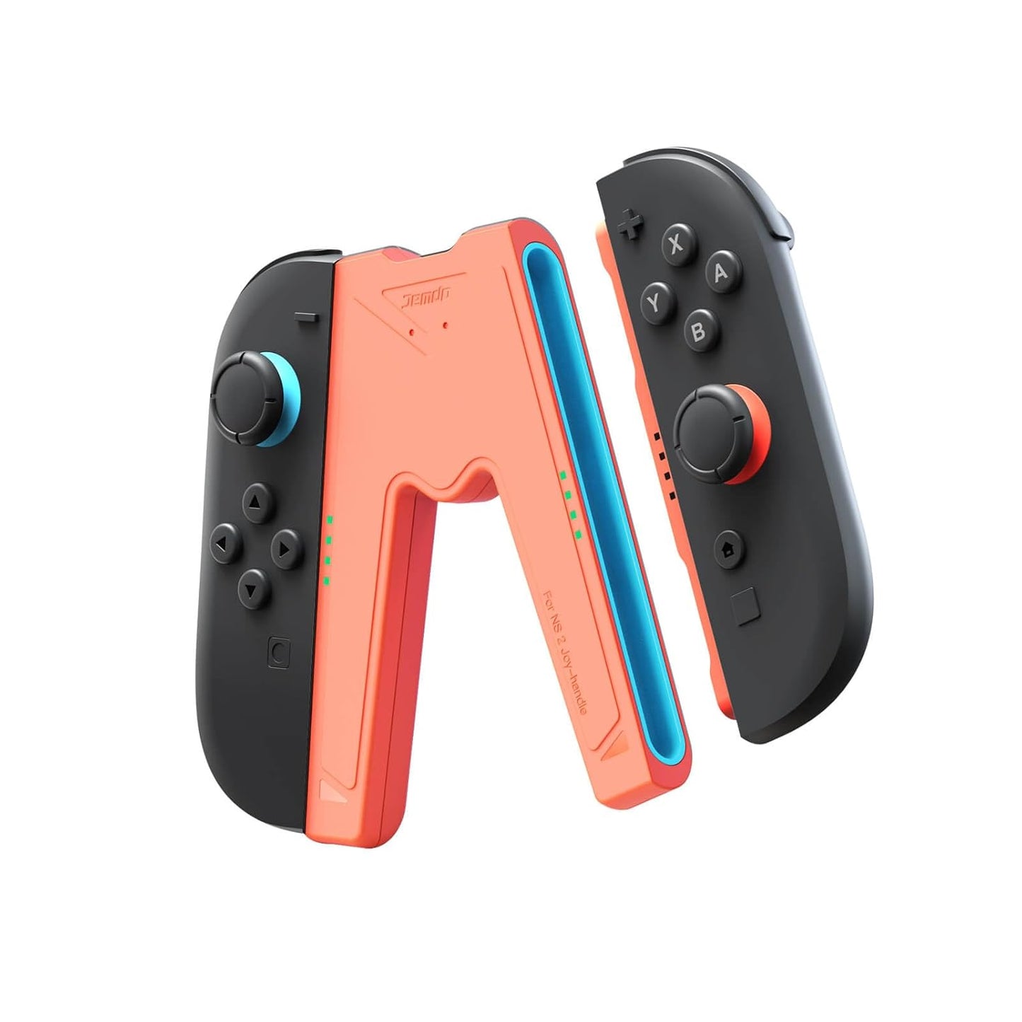 JEMDO Magnetic Joycon Charger Grip Compatible with Nintendo Switch 2 Only – LED Charging Grip for Switch 2 Joycon, USB-A to Type-C Charging Cable included - Blue