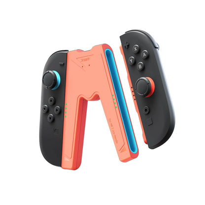 JEMDO Magnetic Joycon Charger Grip Compatible with Nintendo Switch 2 Only – LED Charging Grip for Switch 2 Joycon, USB-A to Type-C Charging Cable included - Blue
