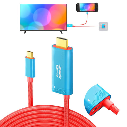 JEMDO Switch Conversion Cable Portable HDMl AdapterCompatible with Nintendo Switch2 NS/OLED, USB C tO HDMICable Replaces The Original Switch Dock for TV ScreenMirroring, Convenient for Travel, 4K HD, 2m Protection Cover