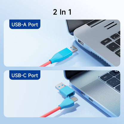 Adaptador USB a Ethernet JEMDO, adaptador Ethernet de 1000 Mbps con USB C/USB 3.0 2 en 1, adaptador de red LAN Gigabit RJ45, compatible con Nintendo Switch, computadora portátil, MacBook, Mac OS, Linux, Android, iOS y más