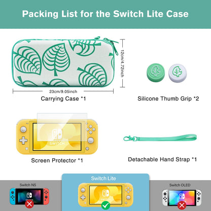 Estuche de transporte JEMDO compatible con Nintendo Switch Lite丨Animal Crossing Leaf