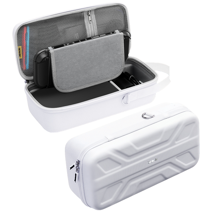 JEMDO Carrying Case Compatible with Nintendo Switch 2 (2025) – Black Slim Hard Shell with Game Card Storage, Fits Console with Attached Controllers, Mecha-Inspired Travel Bag, Gifts for Kids & Gamers