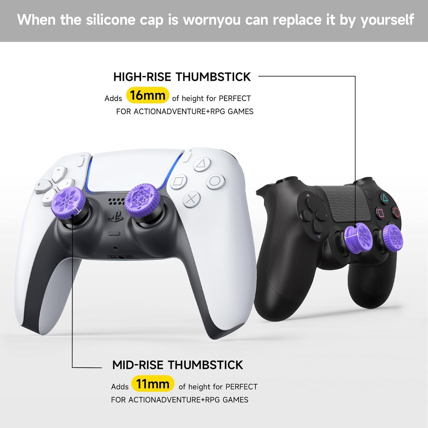 JEMDO PS5 Thumb Grip Joystick Set